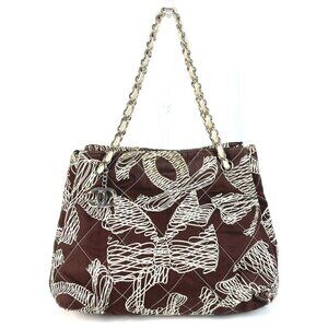 CHANEL vintage CC CC Mark Logo Quilted Tote Bag Shoulder Bag Double Chain Should